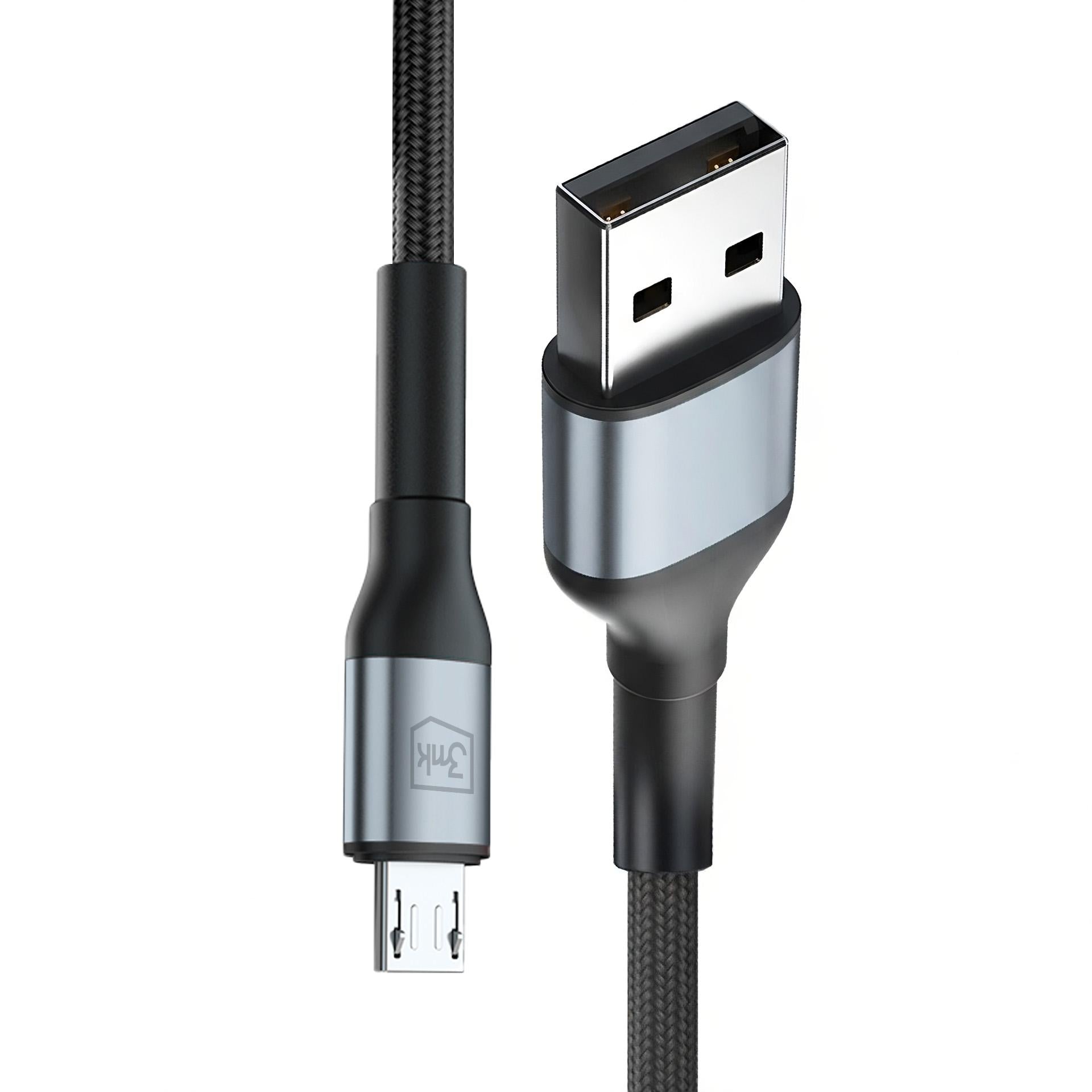 3mk Hyper Laidas N-SERIES USB-A / MicroUSB 1m 5V/2.4A 12W / juodas