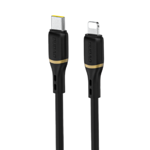 Dudao L25X USB-C - Lightning laidas 1m 30W su minkštu silikoniniu pynimu - juodas