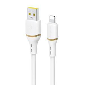 Dudao L25L USB-A - Lightning laidas 1m 30W su minkštu silikoniniu pynimu - baltas