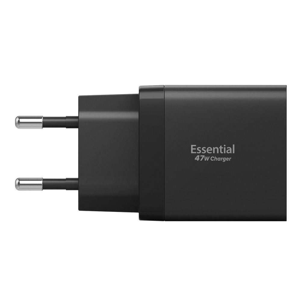 Spigen sieninis įkroviklis Essential EE472EU 2-port USC-C 47W - juodas