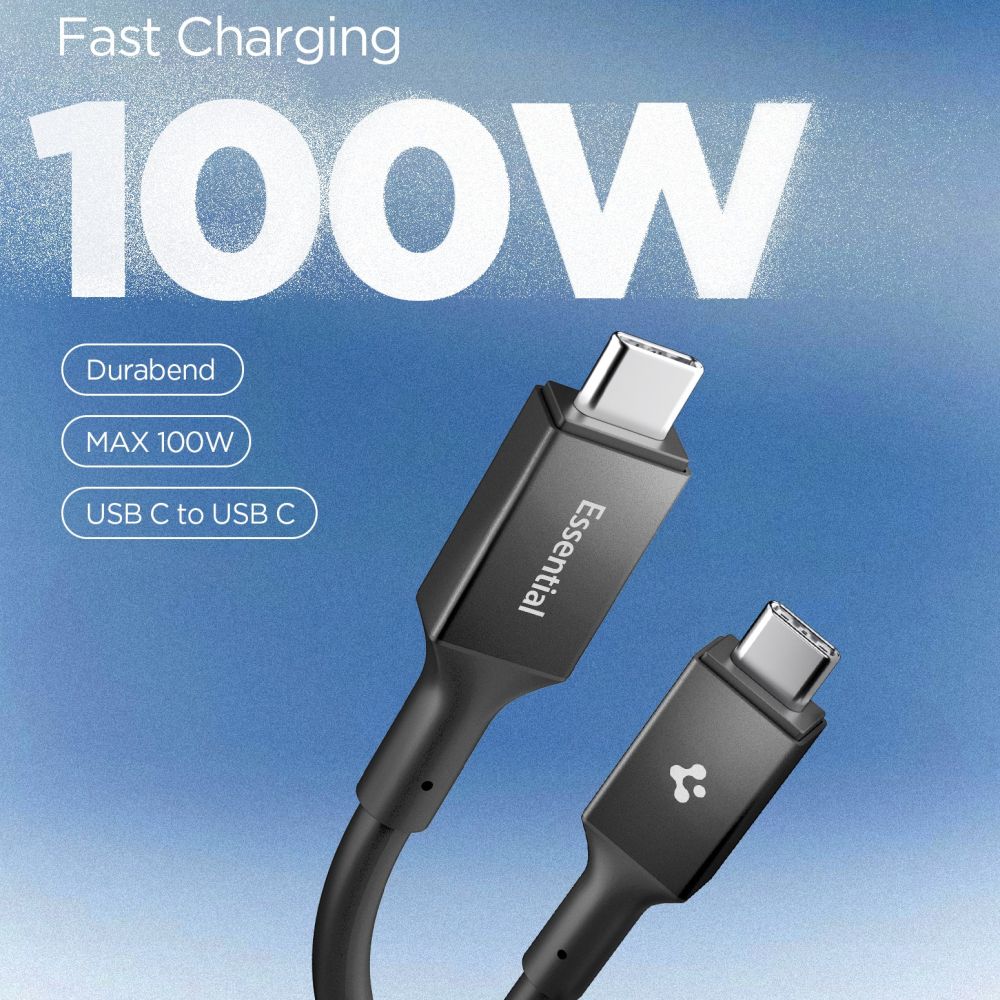 Spigen Laidas EB10020CC USB-C 100W 200cm - juodas
