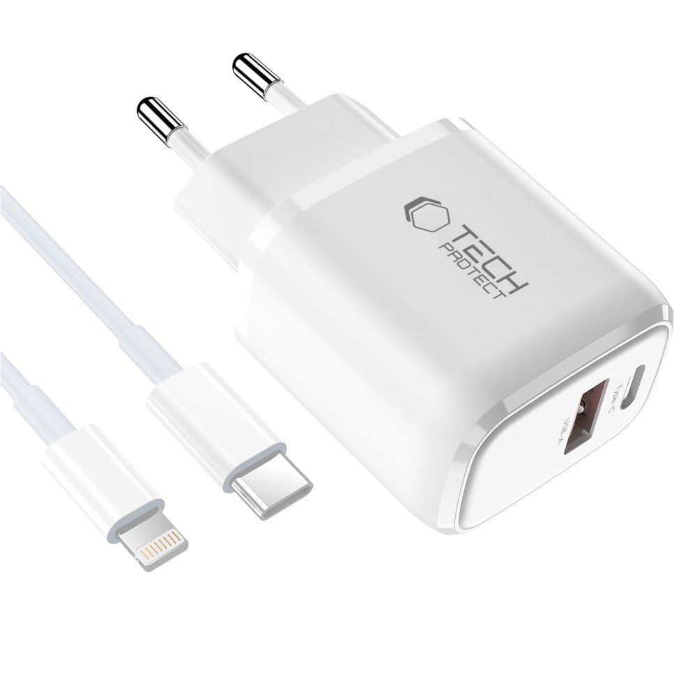 Tech-Protect sieninis įkroviklis NCA45W-GAN 2-Port 45W - baltas