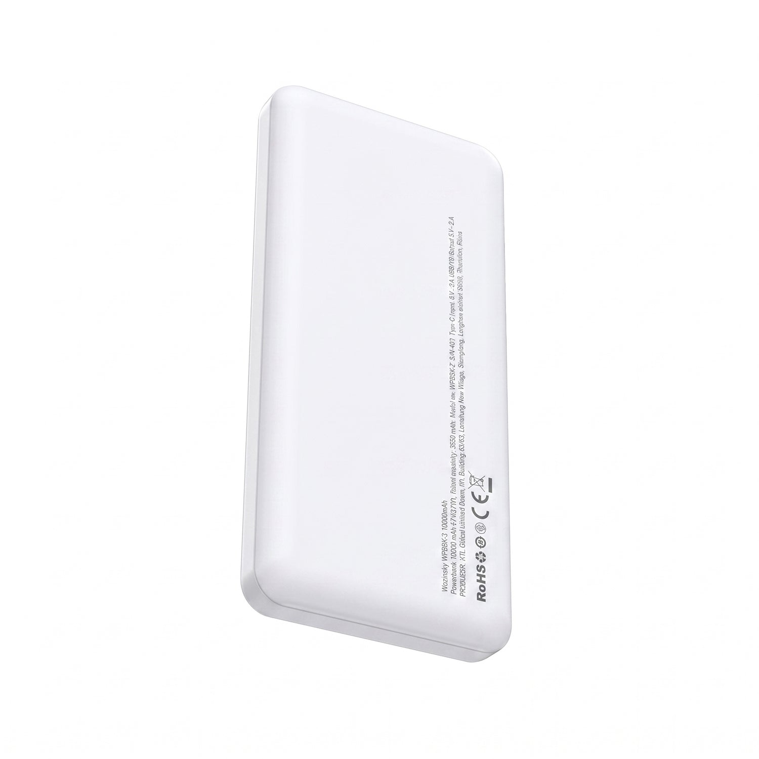 Powerbank Wozinsky Wpower WPBBK-3 10000 mAh 10W 2x USB-A 2A - balta