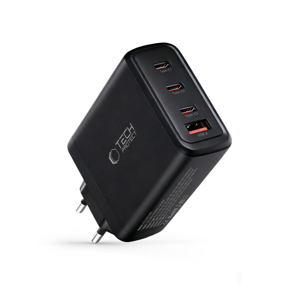 Tech-Protect sieninis įkroviklis NC120W-GAN 4-Port 120W - juodas