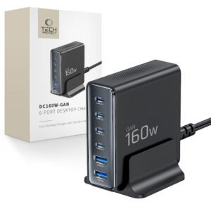 Tech-Protect sieninis įkroviklis DC160W-GAN 6-Port 160W - juodas
