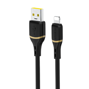 Dudao L25L 30W USB-A - Lightning laidas su minkštu silikoniniu pynimu Lightning 1m - juodas