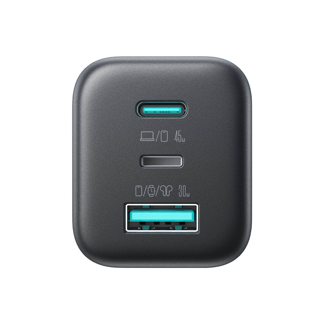 Joyroom JR-TO1 GaN 45 USB-C Lightning USB-A Sieninis įkroviklis - juodas