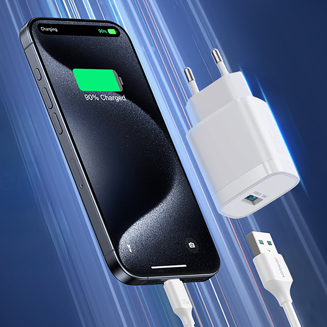 Joyroom JR-TF4 18W USB-A Sieninis įkroviklis – baltas