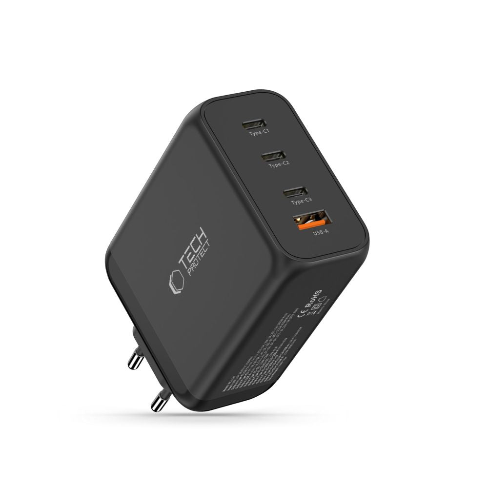Tech-Protect NC200W-GaN 4-Port 200W sieninis įkroviklis - juodas
