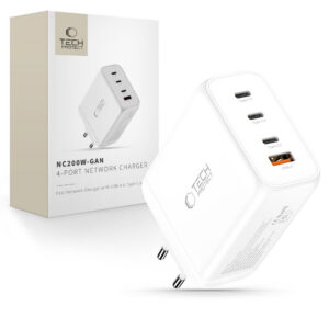 Tech-Protect NC200W-GaN 4-Port 200W sieninis įkroviklis - baltas