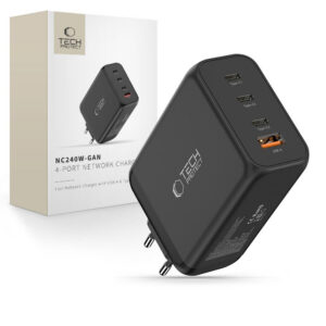 Tech-Protect NC240W-GaN 4-Port 240W sieninis įkroviklis - juodas