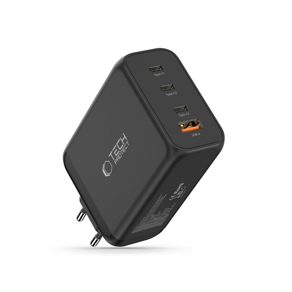 Tech-Protect NC240W-GaN 4-Port 240W sieninis įkroviklis - juodas
