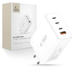 Tech-Protect NC240W-GaN 4-Port 240W sieninis įkroviklis - baltas