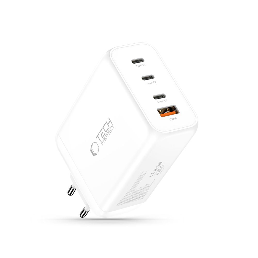 Tech-Protect NC240W-GaN 4-Port 240W sieninis įkroviklis - baltas