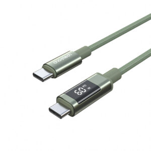 Choetech XCC-1068 __TK1__ 60__TK2__ USB-C - USB-C Kabelis su ekranu 1.2 m - žalias