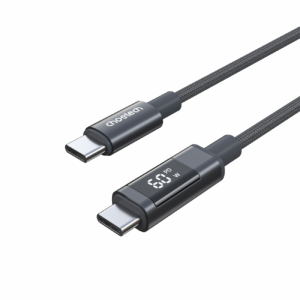 Choetech XCC-1068 __TK1__ 60__TK2__ USB-C - USB-C Kabelis su ekranu 1.2 m - juodas