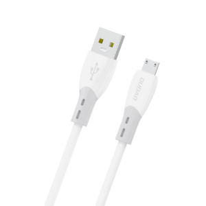 Dudao Laidas L25SM USB-A - micro USB 3A 1 m su minkštu silikoniniu pynimu - baltas