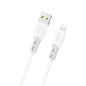 Dudao Laidas L25SL USB-A - Lightning 30W 1m su minkštu silikoniniu pynimu - baltas