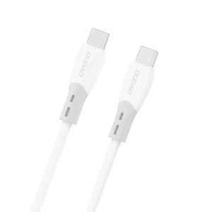 Dudao Laidas L25SC USB-C - USB-C 60W 2m su minkštu silikoniniu pynimu - baltas