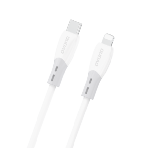 Dudao Laidas L25SX USB-C - Lightning 30W 2m su minkštu silikoniniu pynimu - baltas
