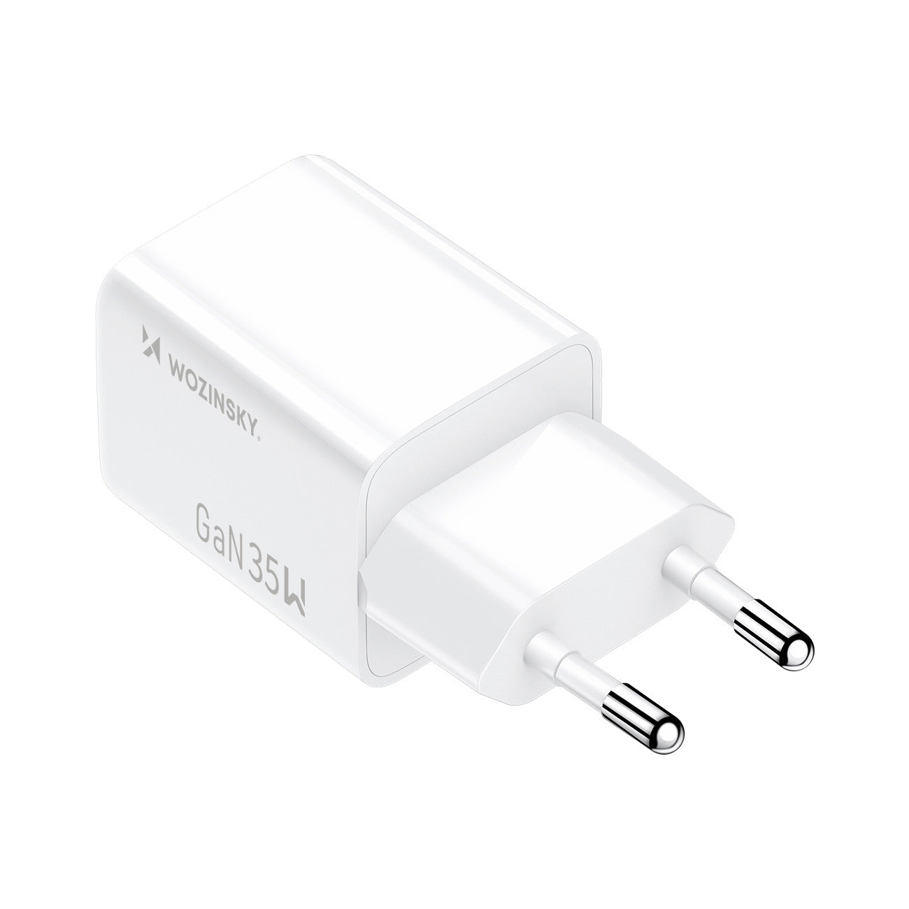 Wozinsky WWC-35W GaN USB-A + USB-C sieninis įkroviklis - baltas