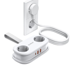 Orico AP3 20W GaN 5in1 maitinimo šakotuvas 2x AC + 2x USB-A + 1x USB-C – baltas