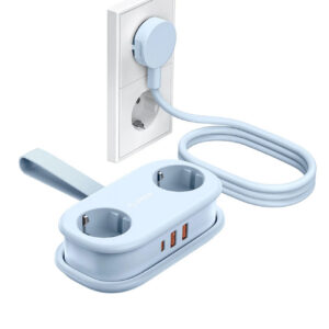 Orico AP3 20W GaN 5in1 maitinimo šakotuvas 2x AC + 2x USB-A + 1x USB-C – mėlynas