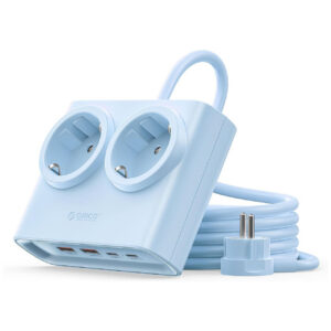 Orico PDC25 25W 6in1 prailgintuvas 2x AC + 2x USB-A + 2x USB-C - mėlynas