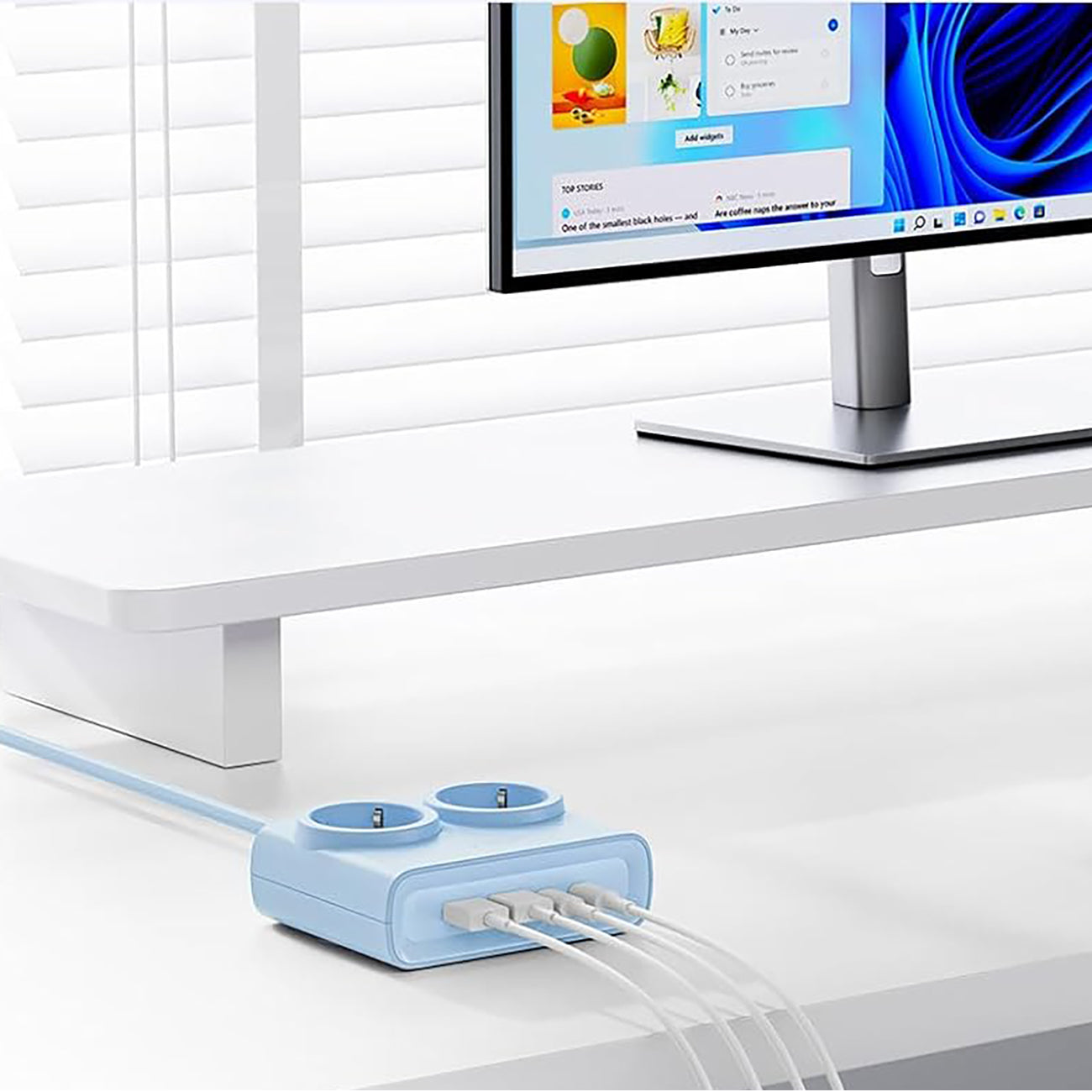 Orico PDC25 25W 6in1 prailgintuvas 2x AC + 2x USB-A + 2x USB-C - mėlynas