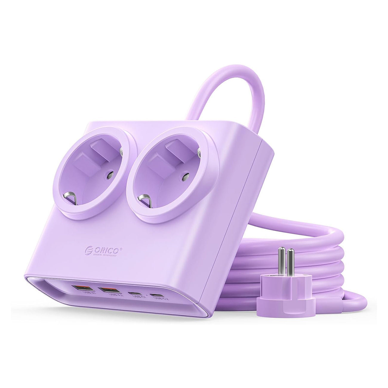 Orico PDC25 25W 6in1 prailgintuvas 2x AC + 2x USB-A + 2x USB-C - violetinis