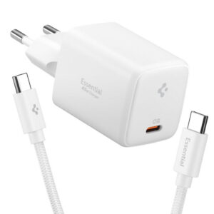 Spigen EE451EU Essential USB-C 45W Wvisi įkroviklis - White