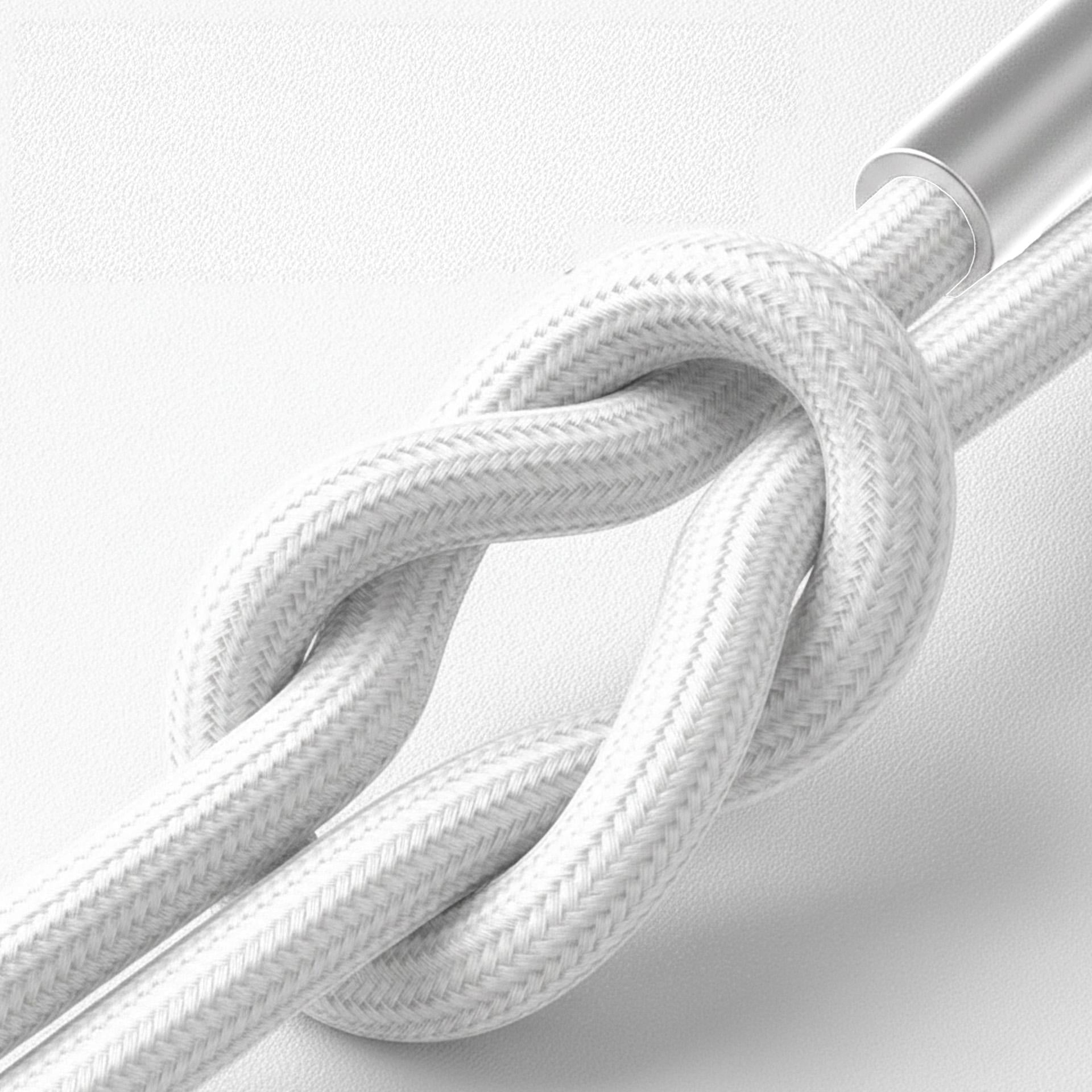 3mk Hyper Cable N-SERIES USB-A / Lightning 1m QC 3.0 5V/2.4A 12W - baltas