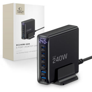 Tech-protect DC240W-gan charging station 6 ports 4 x USB-c 2 x USB-a 240W QC3.0 - juoda