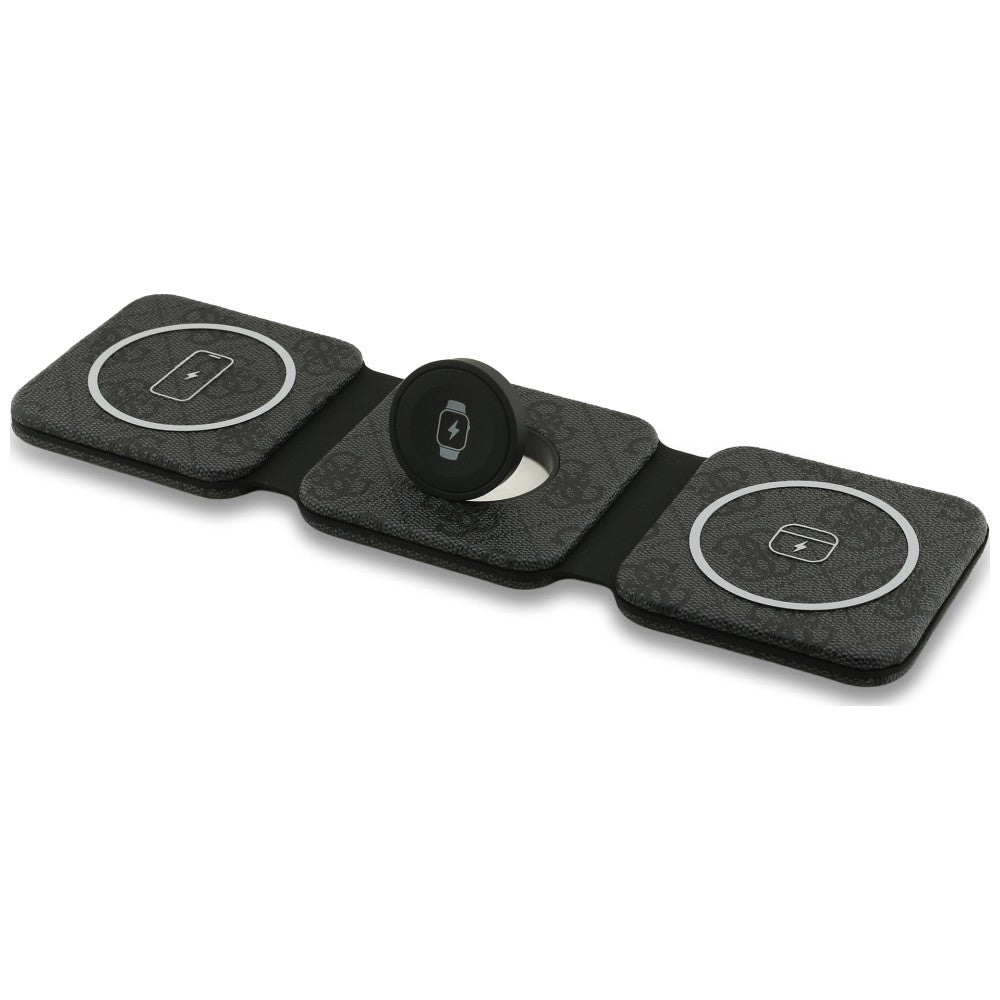 Indukcinis kroviklis Guess 4G 3in1 15W MagSafe - juodas
