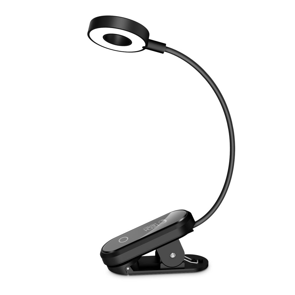 Tech-Protect LL100 belaidė lempa su spaustuku + USB-A / USB-C laidas 30 cm - juoda