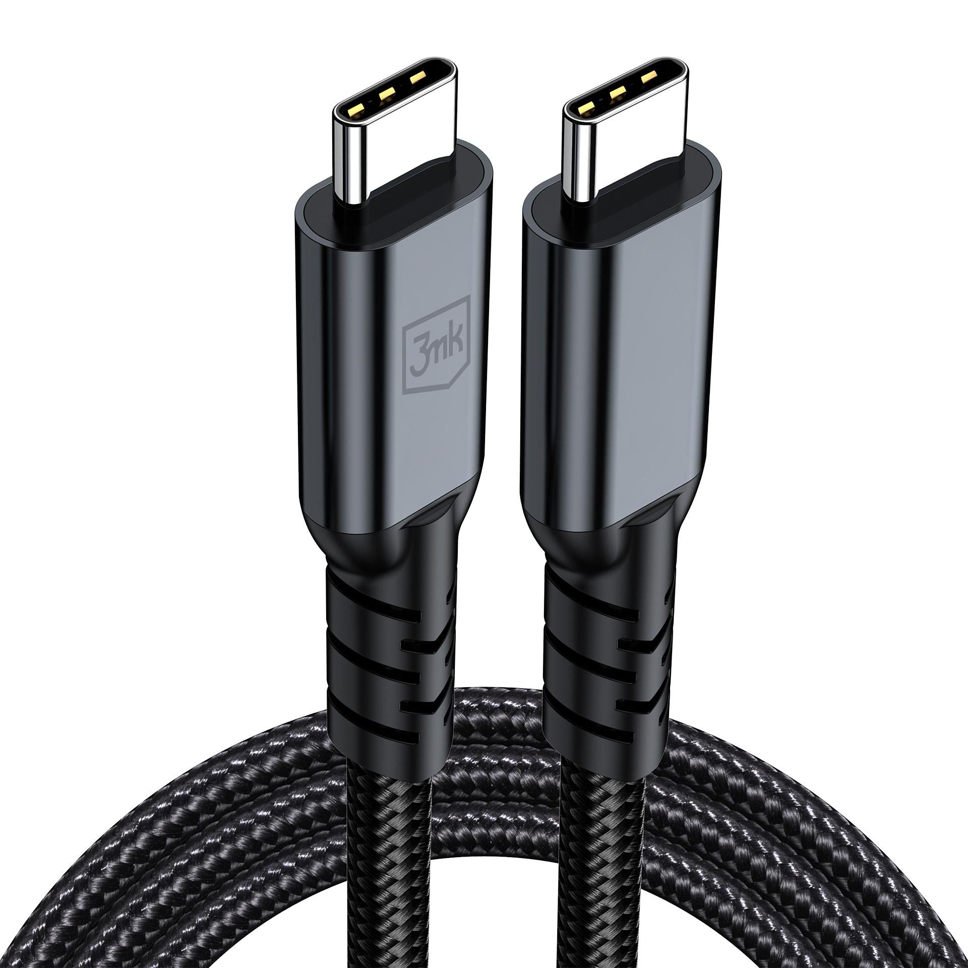 3mk Hyper Cable N-SERIES USB-C / USB-C Thunderbolt 4 2m 48V / 5A 40Gb/s 240W 8K60Hz - juodas