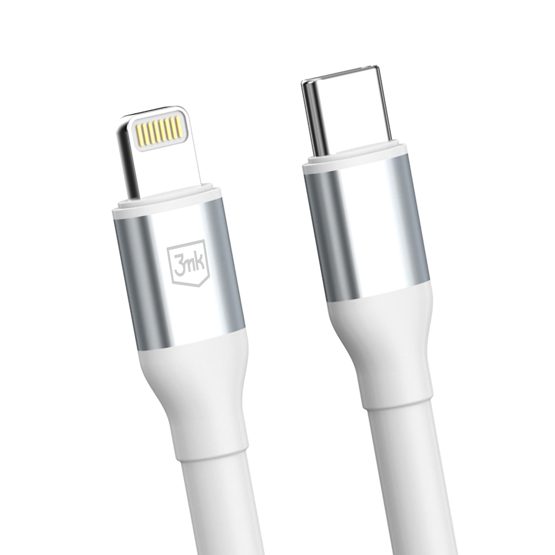 3mk Hyper Cable N-SERIES USB-C / Lightning 1m PD 3.0 9V / 3A 27W - baltas