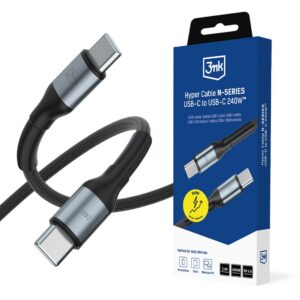 3mk Hyper Cable N-SERIES USB-C / USB-C 1m PD 3.0 QC 3.0 48V / 5A 240W - juoda