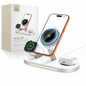 Tech-Protect A51 MagSafe 3-in-1 25W QI2.2 belaidis įkroviklis - baltas