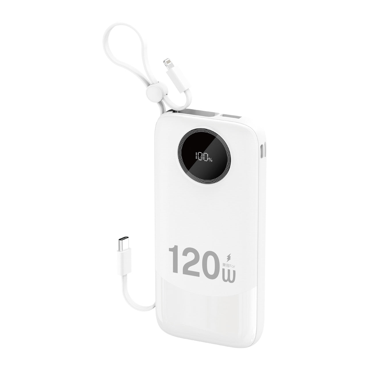 Dudao K13 10000mAh Powerbank su integruotu kabelu - Balta