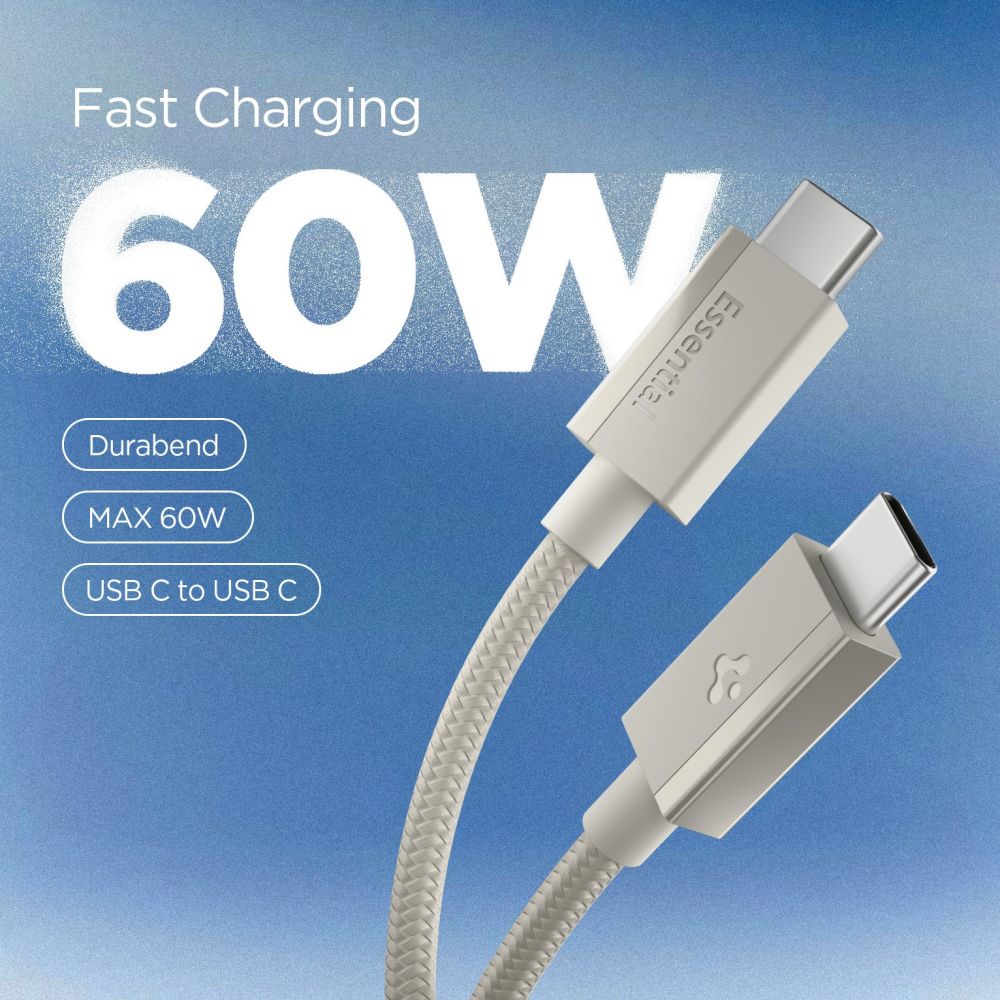 Laidas Spigen Essential EB6015CC USB-C 60W 150 cm - titano spalvos