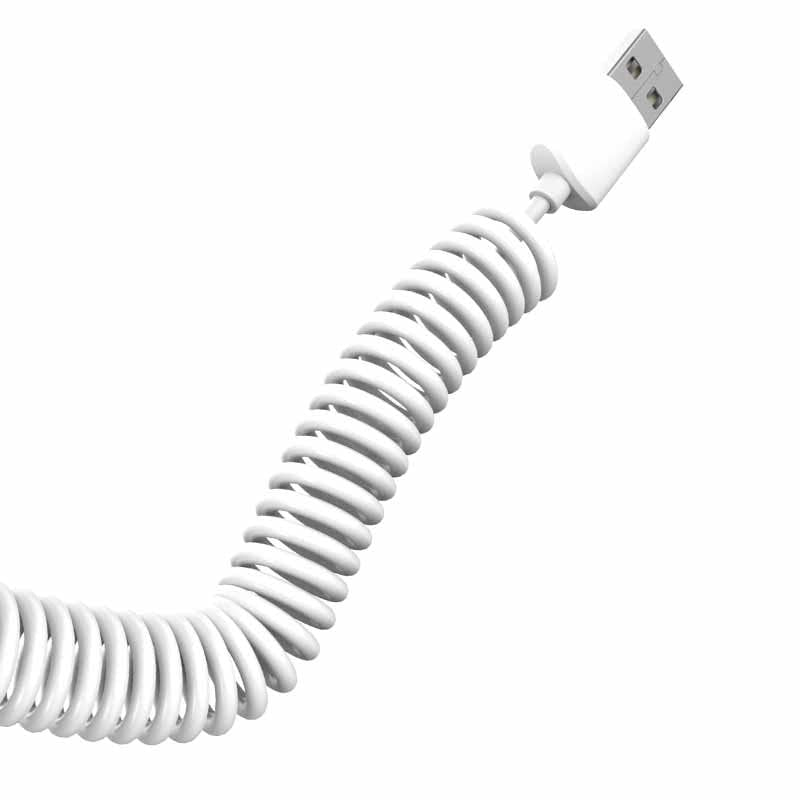 Dudao automobilinis rinkinio įkroviklis 2x USB 2.4A + USB 3in1 Lightning / Type C / micro USB laidas baltas (R7 white)