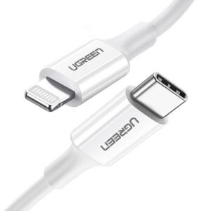 Ugreen US171 Lightning - USB-C MFi PD laidas 20W 480Mb/s 1m - baltas