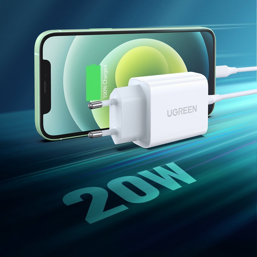 Ugreen USB įkroviklis Power Delivery 3.0 Quick Charge 4.0+ 20W 3A baltas (60450)