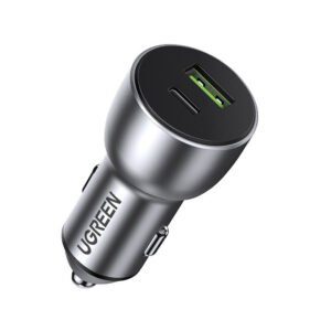 Ugreen automobilinis įkroviklis USB / USB Type C Quick Charge 3.0 Power Delivery 36W 3A Pilkas (CD213 60980)