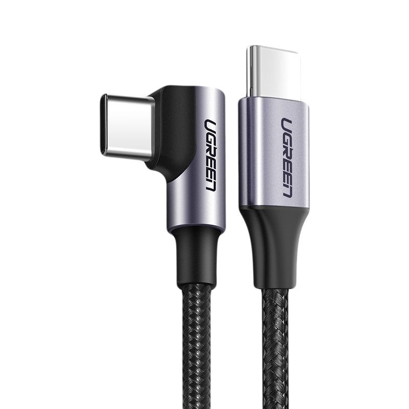 Ugreen US255 50125 USB-C (tiesus) / USB-C (kampinis) PD QC laidas 60W 3A 2m - pilkas