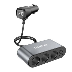 Dudao automobilinis įkroviklis 2x USB / 3x cigarečių degiklio skirstytuvas juodas (R1Pro black)