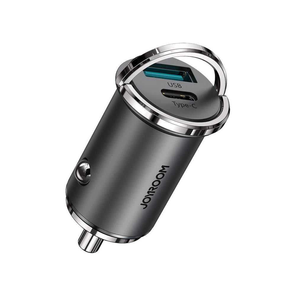 Joyroom greitas automobilinis įkroviklis USB Type C / USB 45W 5A Power Delivery Quick Charge 3.0 AFC SCP pilkas (C-A35)