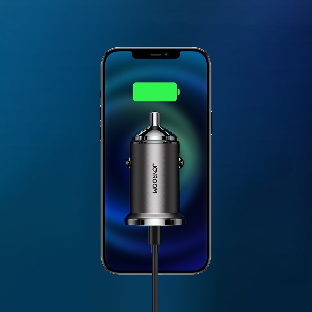 Joyroom greitas automobilinis įkroviklis USB Type C / USB 45W 5A Power Delivery Quick Charge 3.0 AFC SCP pilkas (C-A35)