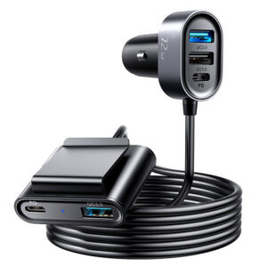 Joyroom automobilinis įkroviklis 2xPD + 2xQC3.0 72W 1.5m juodas (JR-CL05)